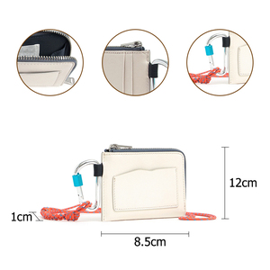 Carteras de cuero Pu vegano Rfid personalizadas # PA0107 Carteras delgadas y Monederos Monedero <span class=keywords><strong>Piel</strong></span> Rosa <span class=keywords><strong>Cartera</strong></span> con cremallera superior con correa colgante larga - Product Image 5