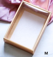 Boîte d'emballage à fenêtre en PVC/Boîte à tiroir en papier doré/Boîte cadeau d'emballage alimentaire pour biscuits cuits au four Boîte à gâteaux transparente Boîtes à cupcakes