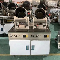 3 niveaux de réglage du gaz 30cm Pot Sauté Riz Frit Smart Robot Cooker Restaurant Rotation Automatique Wok Chef Machine