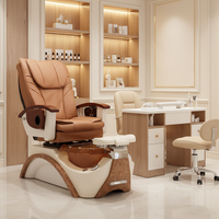 Ensemble de mobilier de salon de manucure professionnel, moderne et luxueux, à prix abordable, avec spa pour les pieds à remous sans tuyauterie et fauteuil de pédicure avec massage Human Touch