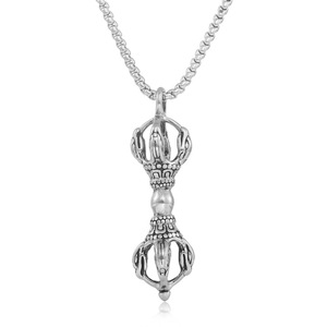 Pendentif Vajra en acier inoxydable, creux, à thème géométrique, collier unisexe pour tous les jours - Product Image 1