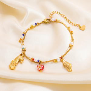 Seahorse Pearl <b>Shell</b> Charm <b>Bracelet</b> 18K Gold Plated Zinc Alloy Fashion Jewelry Gift for Women - Product Image 3