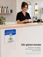 Carte NFC d'avis suédoise, étanche et réinscriptible, avec puce NTAG213 et plaque bleu roi nordique, pour hôtels, cafés et restaurants