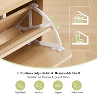 Zapatero estrecho horizontal con 2 cajones abatibles, patas tipo trineo y esquinas redondeadas para recibidor/hall.