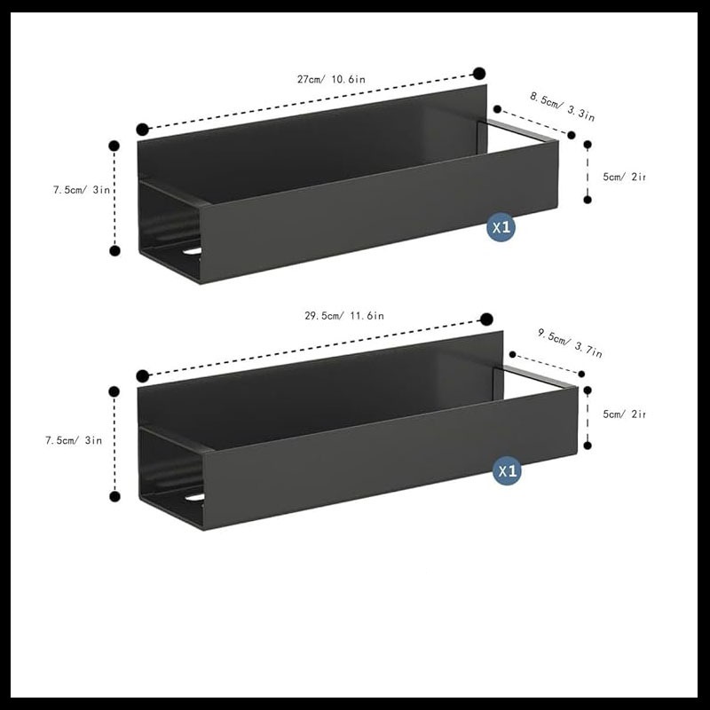 Black S+L (BOX+4 PLASTIC HOOKS)