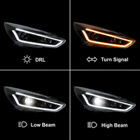 Conjunto de Faros LED BK para Ford Focus 2015-2018, Proyector DRL, Señal de Giro Secuencial, Actualización Plug and Play