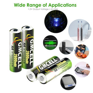 Paquete de <span class=keywords><strong>4</strong></span> pilas <span class=keywords><strong>AA</strong></span> GMCELL <span class=keywords><strong>AA</strong></span> NiMH 2600mAh 800mAh 1000mAh 1500mAh 2000mAh batería recargable Ni MH <span class=keywords><strong>AA</strong></span> para coche de juguete - Product Image 6