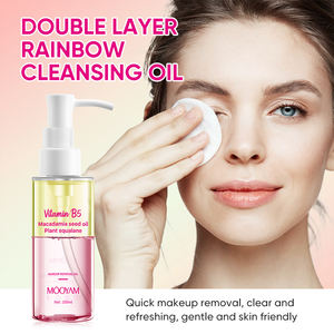 ओम गंध इंद्रधनुष मेकअप हटाने तेल थोक सौंदर्य प्रसाधन सामग्री कोमल गहरी सफाई डबल परत तरल मयम मेकअप हटाने वाला तेल - Product Image 3