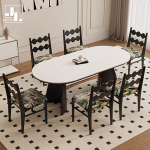 Moderno Simple Villa Comedor Blanco Mesa de comedor Hotel Restaurante Marco de metal Pizarra superior Mesa de comedor de lujo Muebles - Product Image 5