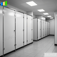 Sistema de particiones decorativas para puerta de baño Hpl, tablero compacto, cubículo de inodoro, Partición de baño comercial