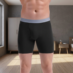 Cotton Boxer <b>Briefs</b> <b>Mens</b> Mid European American Style Breathable Comfortable Knitted Underwear Casual Daily Wear Custom Waist - Product Image 3