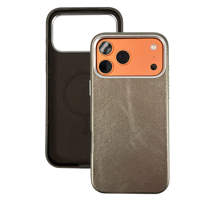 Elegant Real Leather Protective Case for iPhones 17 Pro Max /15/16/14 with Precise Cutouts and Soft Hand Feel