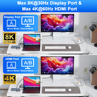Certificado Thunderbolt 4 13 en 1 USB 4,0 40Gbps DP 8K30Hz USB C 13 Puertos Estación de acoplamiento en stock