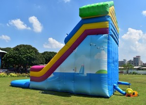 Tobogán Inflable Personalizado <span class=keywords><strong>de</strong></span> 10 x 4 x 6.5 m con Piscina Desmontable <span class=keywords><strong>de</strong></span> 4x2 m y Toldo Triangular, Parque Acuático Comercial - Product Image 4
