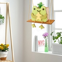 Supports de plantes suspendus en bois découpés au laser en forme d'animaux, pour enfants, pour jardinières et pots de fleurs