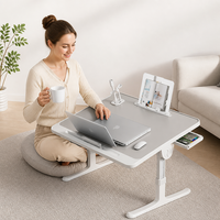Table de chevet pliable AOR L2 à hauteur réglable et bureau d'étude avec surface en bois MDF pour usage domestique ou au bureau