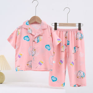 Kedatangan Baru Setelan Anak Lengan Pendek Katun Pakaian Rumah Musim Panas Anak Laki-laki Pakaian Piyama Anak Perempuan Pakaian Musim Panas - Product Image 5