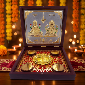 Par de Huellas de Laxmi Ganesh en Acero Inoxidable Hechas a Mano, Acabado Dorado, Decoración Ecológica para Pooja, Diwali, Bodas, Eventos Festivos - Product Image 5