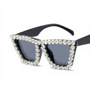 American Cat-Eye Diamond-Studded Arrival Oversized Frame Distinctive Women's Cross-Border Street Style Trendy <b>Sunglasses</b> - Product Image 5