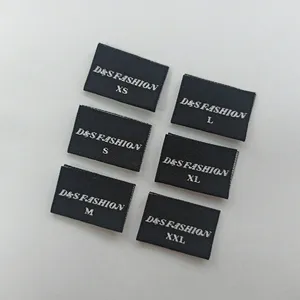 Custom High Quality GRS Certificated Main Woven Labels With Brand And Size Tag Polyester Garment Labels Sustainable Label