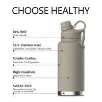 Bouteille d'Eau à Boire Directement Écologique, Thermos à Double Paroi en Acier Inoxydable Isolée sous Vide pour le Sport