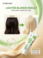 YOORGANIC Crème décolorante professionnelle pour salon, marque privée, 9 niveaux d'éclaircissement capillaire