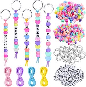 Hot Sale Bohemian Letter Barrel Bead Heart Bead Keychain <b>Women</b> <b>Handbag</b> <b>Backpack</b> Charm Fashion Bag Pendant Accessories Wholesale - Product Image 1
