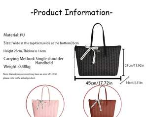 Bolso de Mano de Mujer de Moda, Estilo Francés, Lujo Ligero, <span class=keywords><strong>Vintage</strong></span>, Rayado, con Cierre de Cremallera, de Cuero PU - Product Image 6