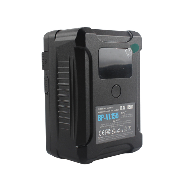 BP VL155 V Lock Battery 14.4V 155Wh Portable V Mount Battery Real Time Power Display Dual D TAP for Camera Monitor LED Light