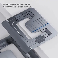 Supports de téléphone pour tablette en alliage d'aluminium OEM avec base rotative à 360 degrés, oreiller pliable réglable, support de bureau pour tablette PC