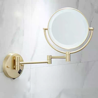 Miroir intelligent de salle de bain mural rond avec éclairage pour maquillage Gold Beauty