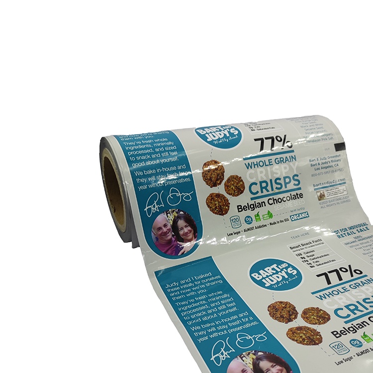 Custom Printed Sachet BOPP/VMPET/LDPE Packaging Roll Film for Cookies Biscuit Snacks Crisps Chips Protein Powder Food Film Roll