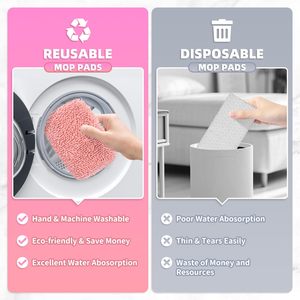 4 confezioni di tamponi per mocio compatibili con spazzatrici in microfibra ciniglia lavabili con spazzino a secco e <span class=keywords><strong>panni</strong></span> per spazzare a umido - Product Image 6