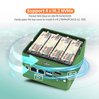 Mini PC CWWK X86-P5 Pocket NAS N355 N150 Actualizado con DDR5, 4x M.2 NVMe, 2x I226-V 2.5GbE LAN, WiFi7/BT5.4, Mini Computadora Expandible