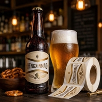 Étiquette personnalisée pour boisson de brasserie, autocollante, écologique, résistante à la chaleur, imperméable, en rouleau