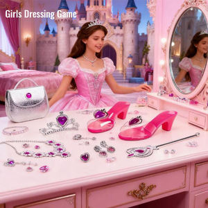 Ensemble de jeu de déguisement pour filles : Couronne, collier, bague, boucles d'oreilles, chaussures, sac à main, baguette magique, bijoux de princesse à la mode - Product Image 3