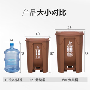 Waste <b>Bins</b> Rectangular Foot Operated With <b>Lid</b> Indoor Outdoor Large Size Household Use - Product Image 4