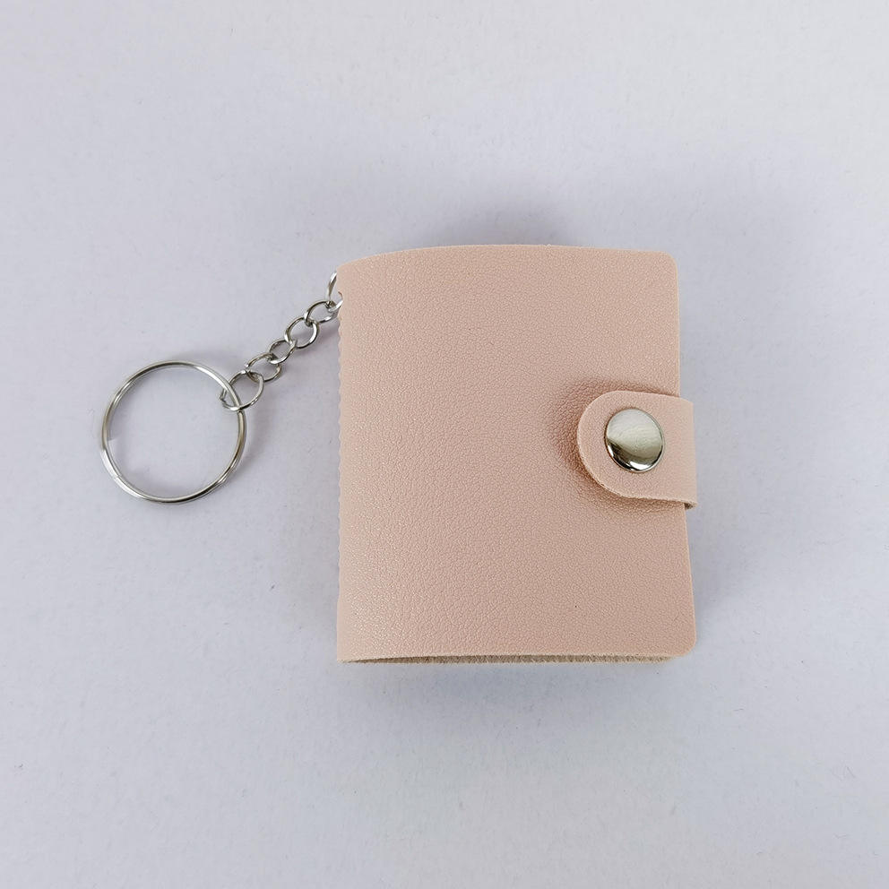 2inch pink leather keychain