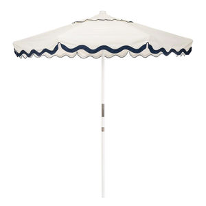 Sombrillas comerciales de lujo para mesa de jardín de 7 pies, parasol para exteriores, algodón blanco, Bali, <span class=keywords><strong>patio</strong></span> trasero, sombrilla con ribete azul marino oscuro - Product Image 3