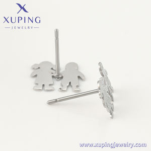 0605342 प्यारा आदमी दिल प्रतीक पत्र पत्र डिजाइन स्टेनलेस स्टील गहने दैनिक श्रृंखला महिला सुरुचिपूर्ण इयररिंग - Product Image 4