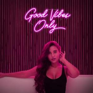 Kavaas Good Vibes Only Neon LED Sign 17.7 \ "X 9.9 \" Pink Bedroom Party Bar Salon Wall Decor Best Birthday Christmas Gifts - Product Image 5