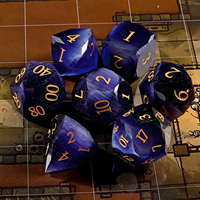 Superbe ensemble de dés DND faits à la main en cristal œil de chat violet foncé, 1 pièce, dés polyédriques avec chiffres dorés pour jeux de rôle sur table Dungeons & Dragons