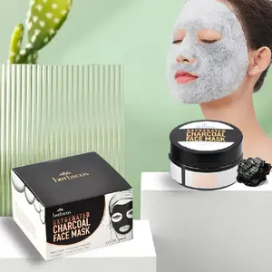 Máscara facial de argila bolha carbonizada para cuidados com a pele com logotipo personalizado