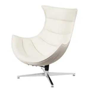 Hoge Kwaliteit Moderne Stoelen Executive Hoge Wing Back Draaistoel Revolving Rvs Lederen Stoel Voor Boos Kantoor