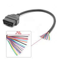 OBD-II OBD2 16 Pin Female to to End Open Plug Wire Round Extension Connector Diagnostic Cable(11.8in/0.3m)