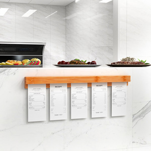 Bamboo Order <b>Clip</b> Kitchen Takeout Holder 40cm 50cm 58cm No Drilling Required Easy Cleaning - Product Image 1