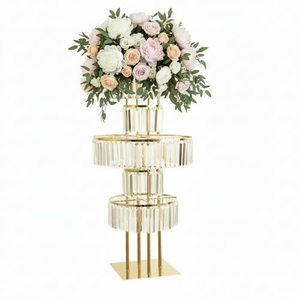 Centro de Mesa Decorativo de Acrílico con Flores de Cristal para Bodas - Product Image 1