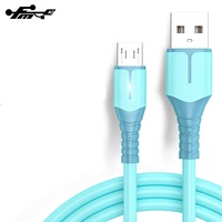 Kabel Data lampu Led USB mikro lembut, kualitas tinggi TPE 3A pengisi daya Cepat kabel Usb mikro Pvc silikon stok standar