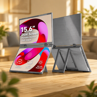 Monitor Portátil de Pantalla Dual de 15.6 Pulgadas, 1080P, Plegable 180° °   Adaptador USB-C HDMI VESA con Rotación Automática por Gravedad para Laptop, PC y Teléfono, Personalizable OEM
