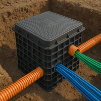 Boîtier d'accès souterrain en fibre optique composite SMC pour câbles, type SURHD05 Surfiber/OEM